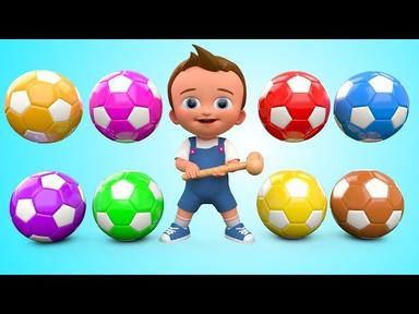 Soccer Balls Mini Golf Game Play by Little Baby Wooden Hammer to Learn Colors for Children - 3D Kids cover