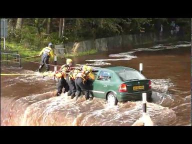 Kilmarnock,Ayrshire,Scotland.River Rescue By Emergency Services (17sep2011) cover