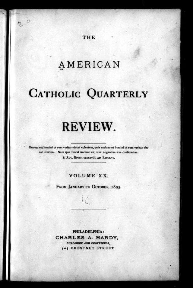 The American Catholic Quarterly Volume 1