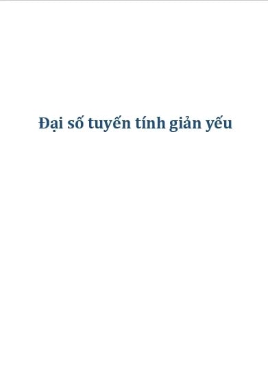 Đại số tuyến tính giản yếu