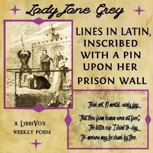 Lines in Latin, inscribed with a pin upon her prison wall.